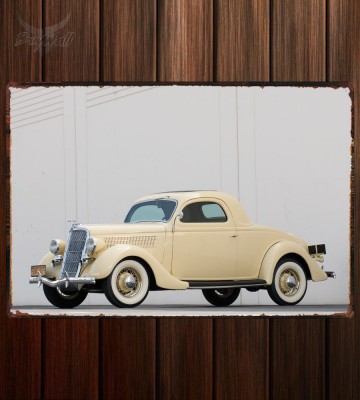 Металлическая табличка Ford V8 Deluxe 3-window Coupe (48)